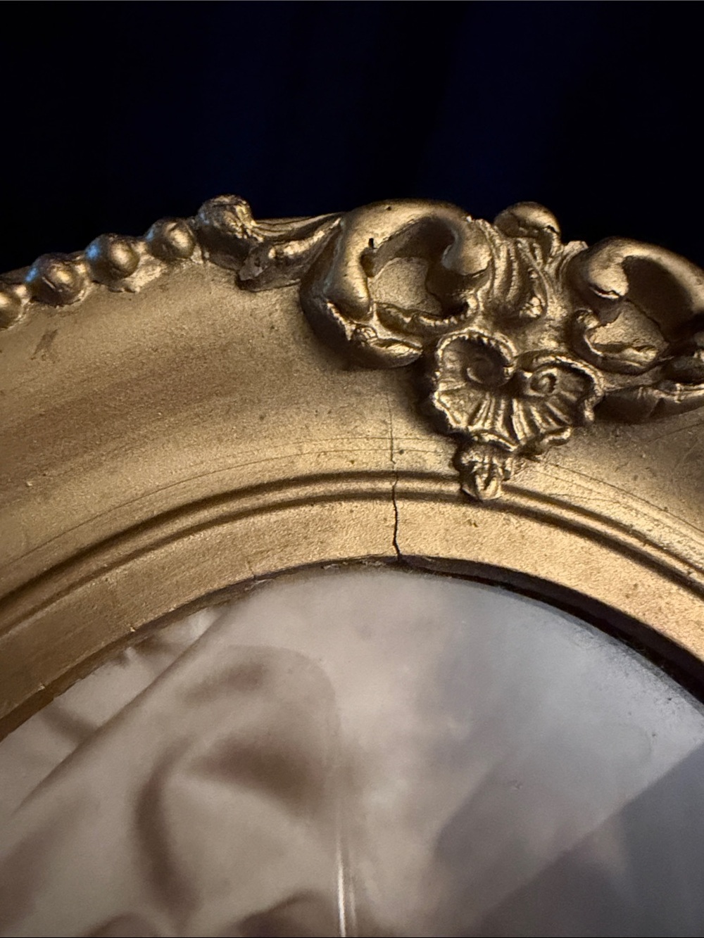 Gold Ornate Oval Picture Frame Beaded Gesso Victorian Edwardian Antique - Picture 15 of 15